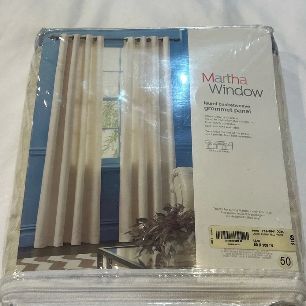 2013 MARTHA WINDOW LAUREL BASKETWEAVE GROMMET PANEL 50X108